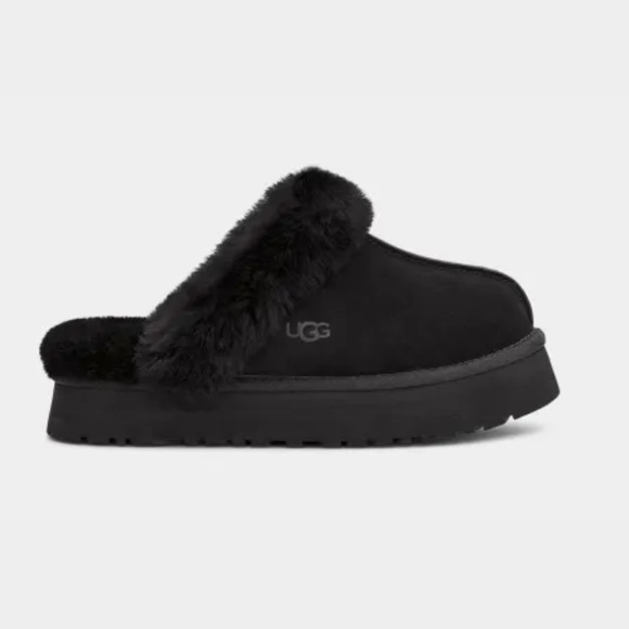 UGG Shoes - UGG Disquette Black Platform Slipper